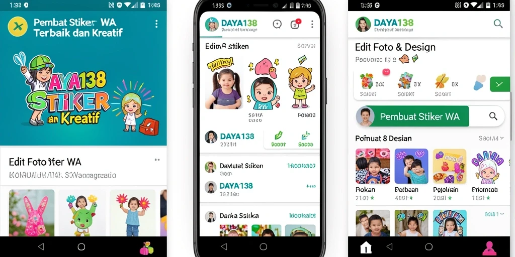 Tampilan antarmuka pengguna dari DAYA138 saat membuat stiker WA.