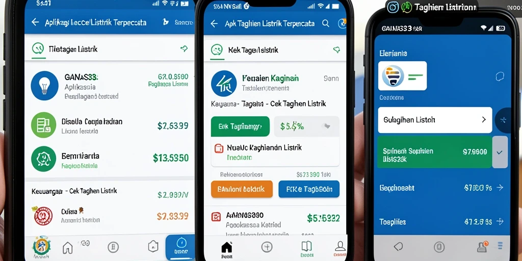 Antarmuka GANAS33 menampilkan detail tagihan listrik dengan jelas.