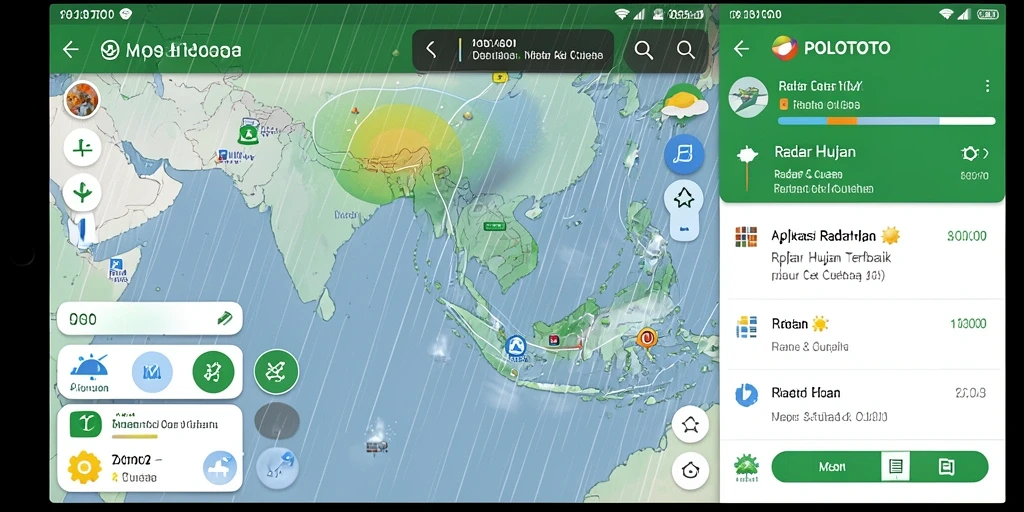 Tampilan antarmuka POLOTOTO dengan fitur Radar Hujan yang informatif.