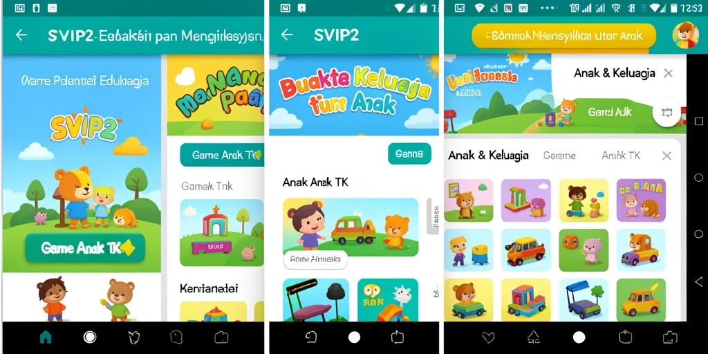 Antarmuka menarik dan berwarna-warni dari SVIP2 untuk anak-anak.