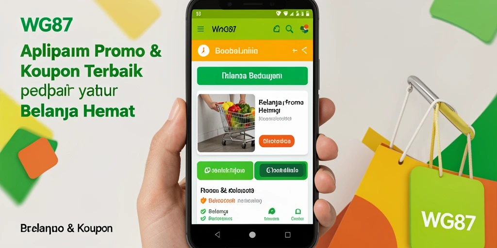 Screenshot aplikasi WG87 menampilkan berbagai kupon dan promo terbaru.